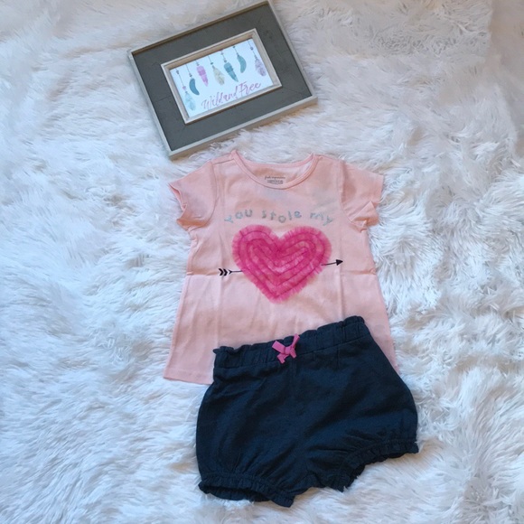 First Impressions Other - Baby Girl You Stole My 💓 Tee & Short Set Size 18m